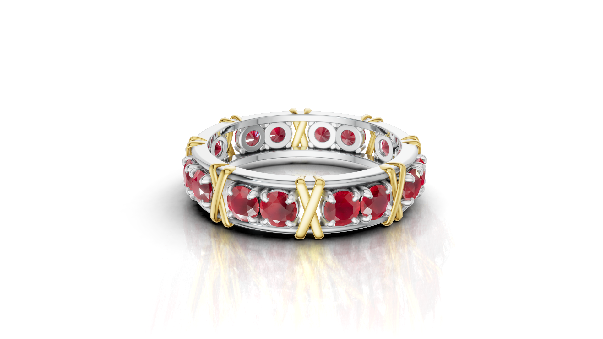 Vijay Deverakonda'S Ring | 16 Stone X Crown Ring | Gold + White | Diamond (Certified)