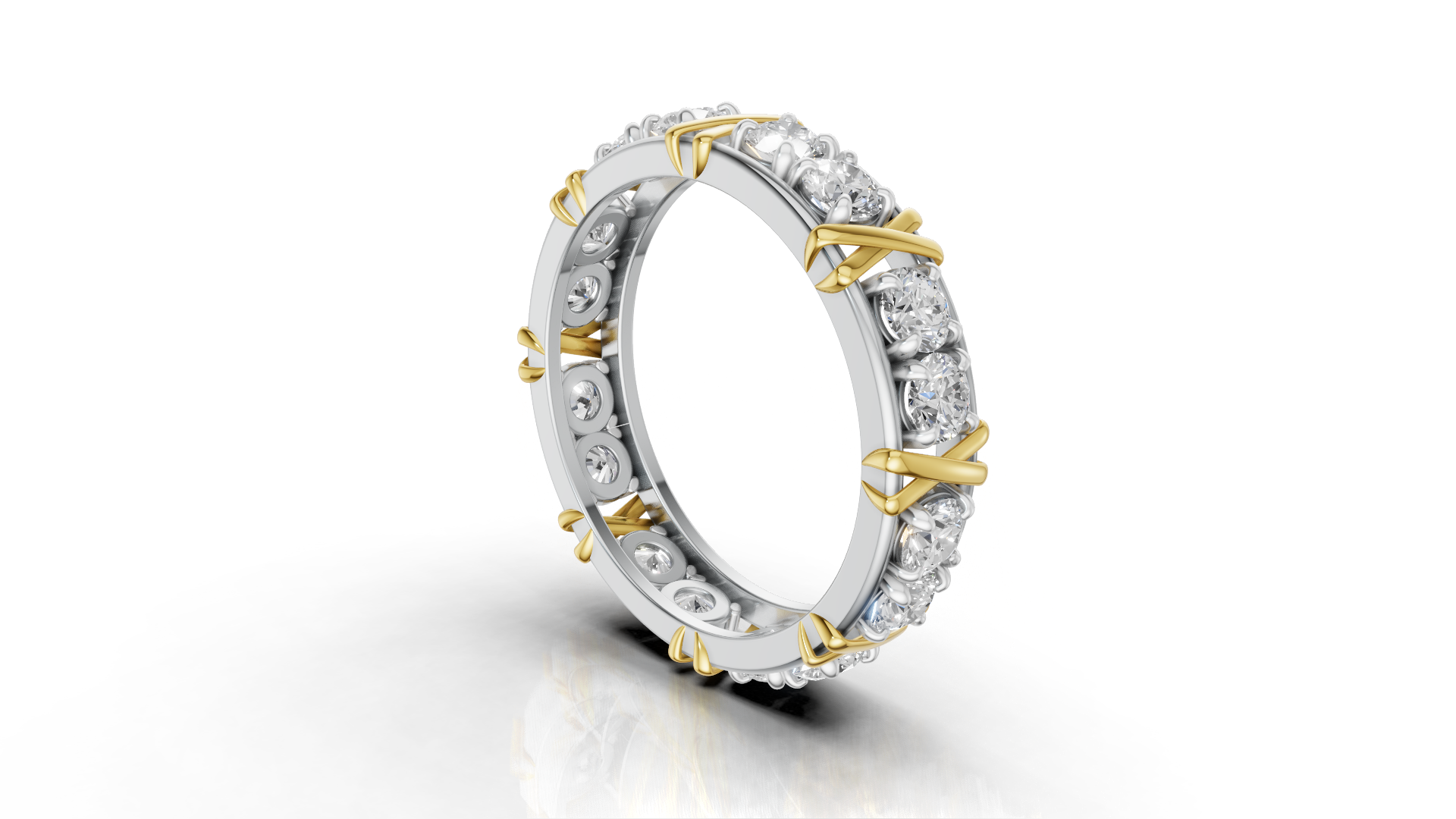 Vijay Deverakonda‘S Ring | 16 Stone X Crown Ring | Yellow + White | Diamond (Certified)