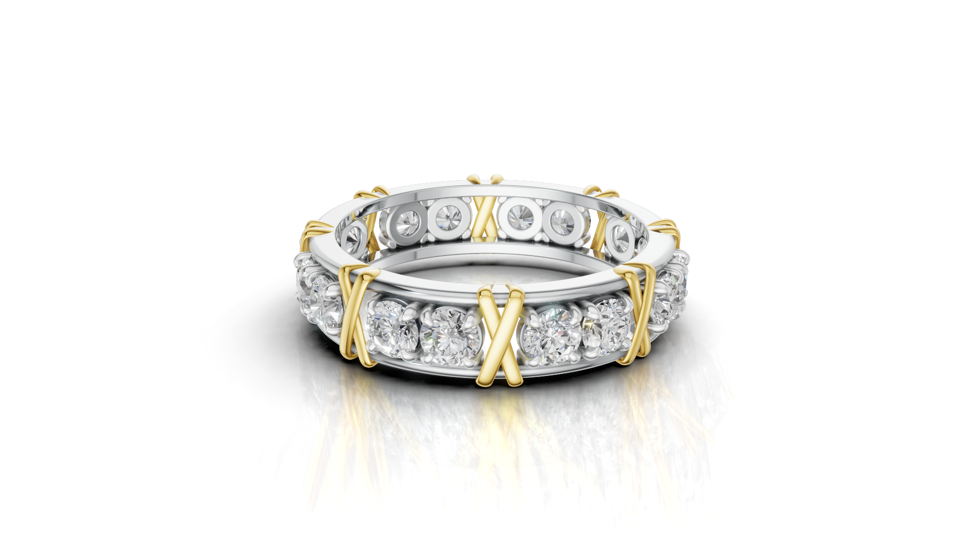 Vijay Deverakonda‘S Ring | 16 Stone X Crown Ring | Yellow + White | Diamond (Certified)