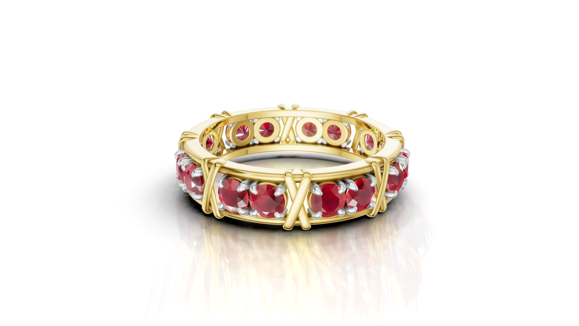 Vijay Deverakonda'S Ring | 16 Stone X Crown Ring | Gold | Ruby