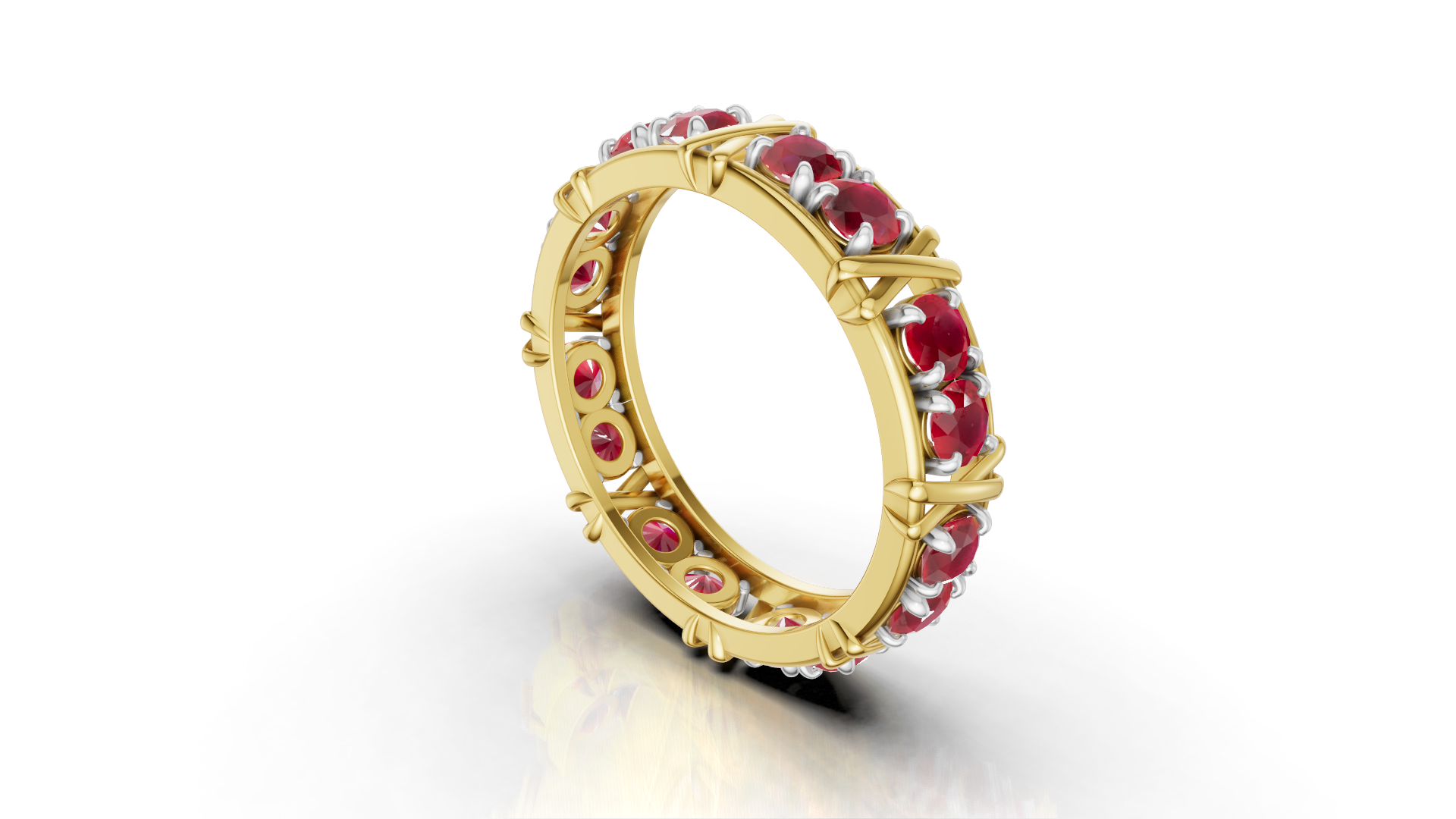 Vijay Deverakonda'S Ring | 16 Stone X Crown Ring | Gold | Ruby