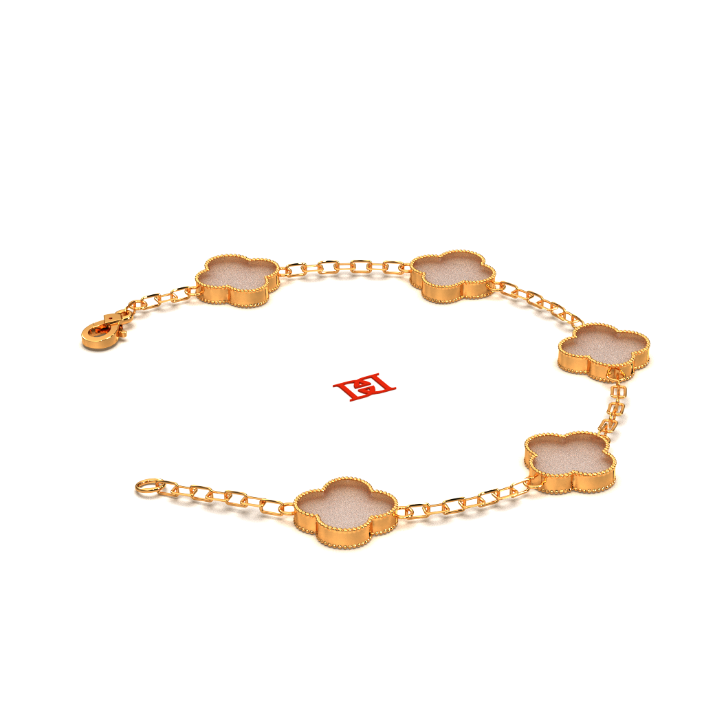 Luxury Clover Bracelet in 925 Sterling Silver Gold Plated, Designer Inspired Station Bracelet, Minimal Elegant Jewelry