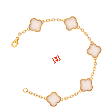 Luxury Clover Bracelet in 925 Sterling Silver Gold Plated, Designer Inspired Station Bracelet, Minimal Elegant Jewelry