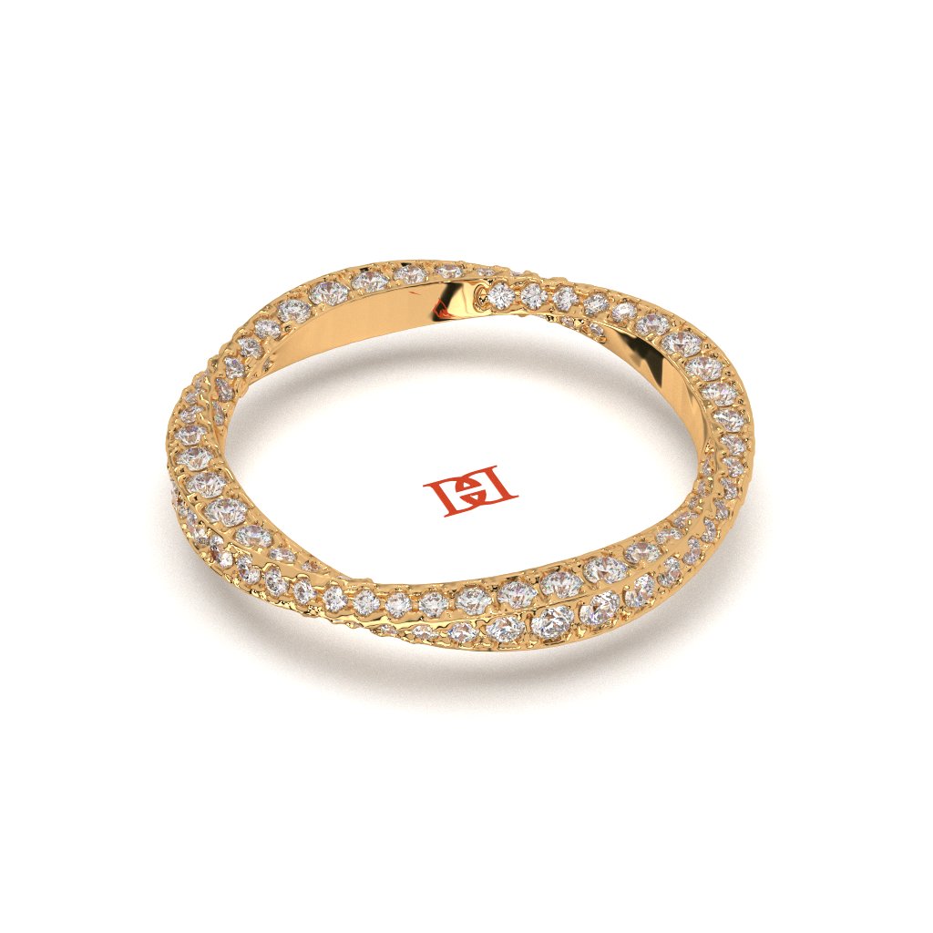 925 Sterling Silver Diamond Eternity Band Ring, White Diamond Pavé Ring, Minimal Luxury Stackable Ring