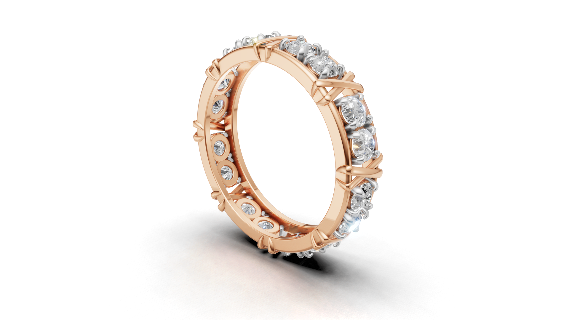 Vijay Deverakonda'S Ring | 16 Stone X Crown Ring | Rose Gold | Diamond (Certified)