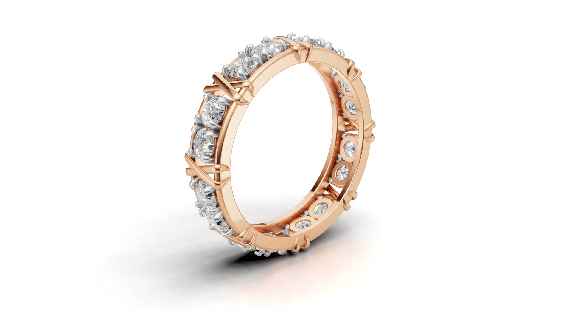 Vijay Deverakonda'S Ring | 16 Stone X Crown Ring | Rose Gold | Diamond (Certified)