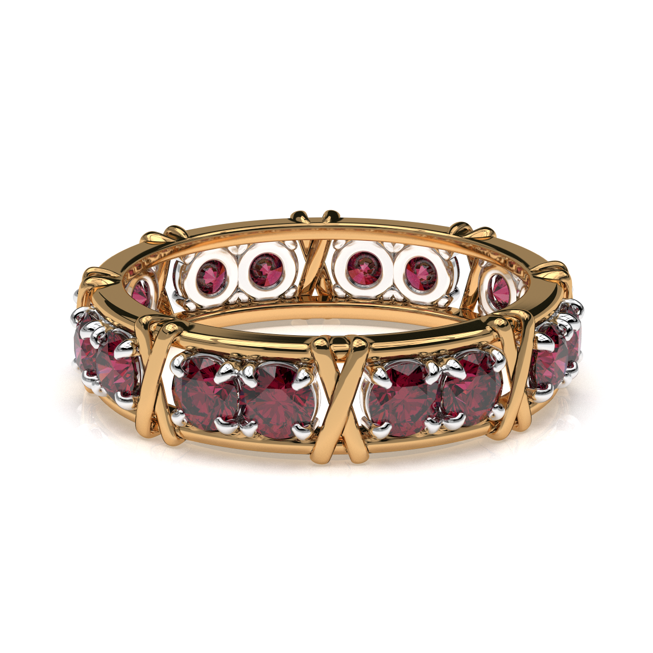 Vijay Deverakonda'S Ring | 16 Stone X Crown Ring | Gold | Ruby