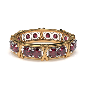 Vijay Deverakonda'S Ring | 16 Stone X Crown Ring | Gold | Ruby