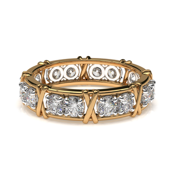 Vijay Deverakonda'S Ring | 16 Stone X Crown Ring | Yellow | Diamond (Certified)