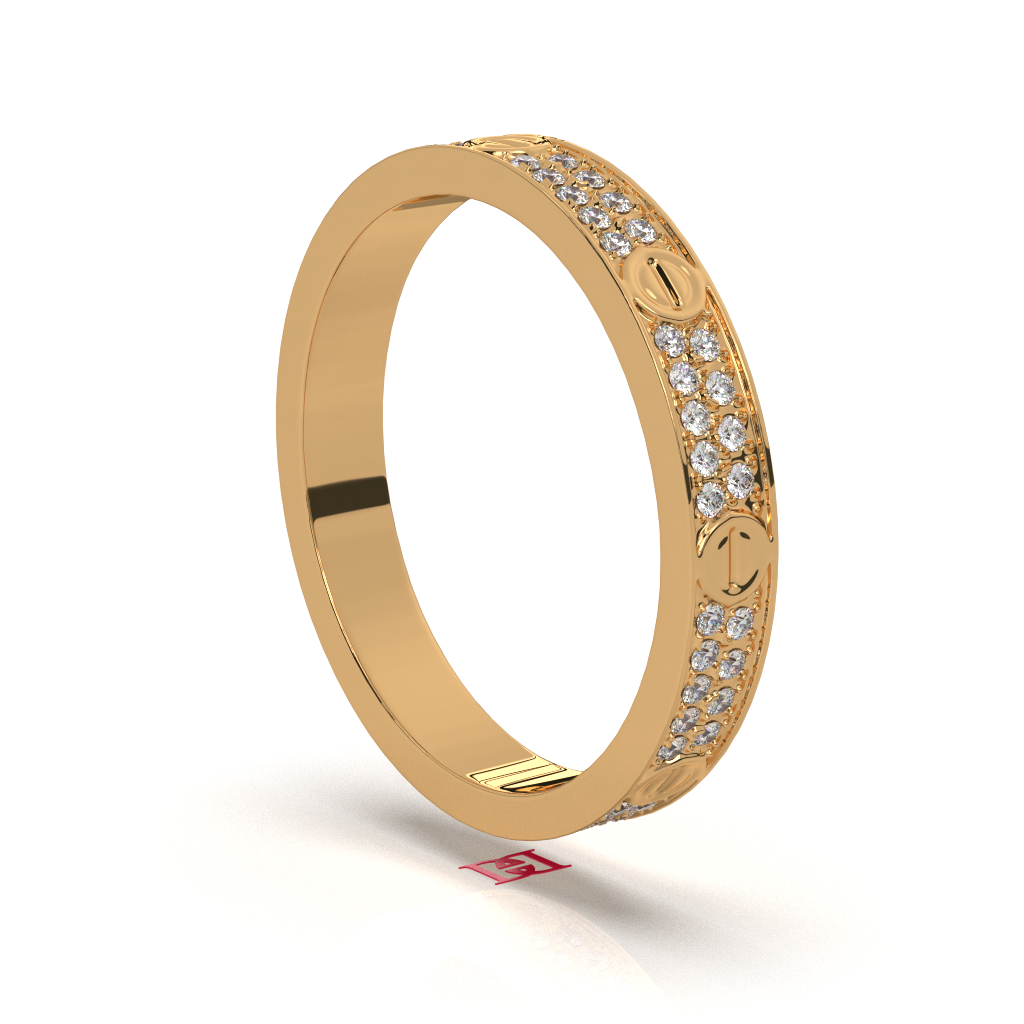 925 Sterling Silver Pave Screw Motif Ring Luxury Minimal Band Elegant Wedding Anniversary Statement Ring