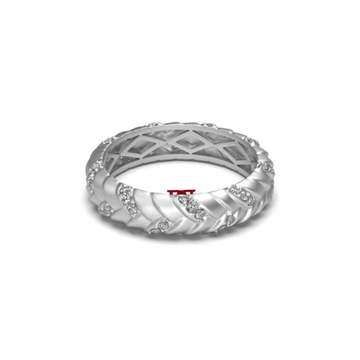 Luxury Silver Diamond Twisted Band Ring | White Diamond Eternity Ring | 925 Sterling Silver Designer Ring | Elegant Statement Jewelry
