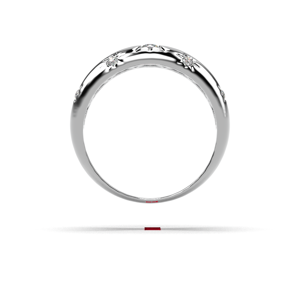 925 Sterling Silver Star Diamond Ring | Celestial Diamond Band | Minimal Luxury Stackable Ring | White Diamond Silver Ring