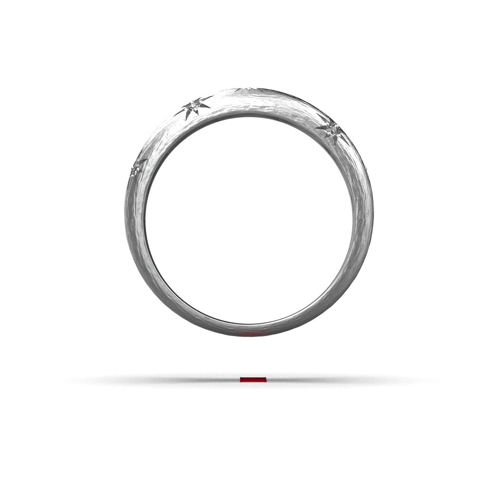 Celestial Star Diamond Band Ring 925 Sterling Silver White Diamond Textured Minimal Ring