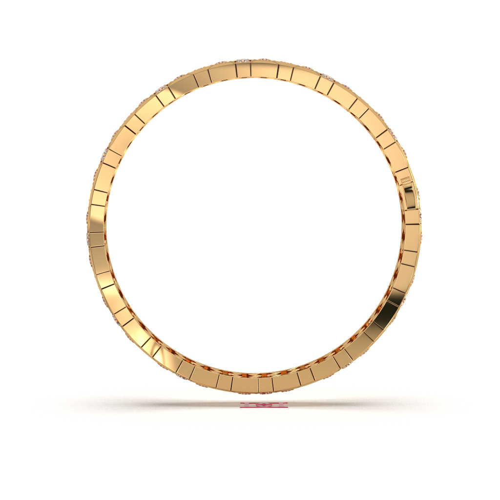 Luxury Silver Diamond Bangle Bracelet | Diamond Hexagon Bracelet | 925 Sterling Silver Gold Finish Bracelet | Designer Statement Jewelry