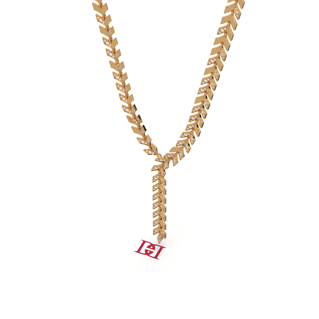 Luxury Leaf Diamond Necklace 925 Sterling Silver | Designer Drop Necklace | White Diamond Fine Jewelry | Handmade Statement Necklace