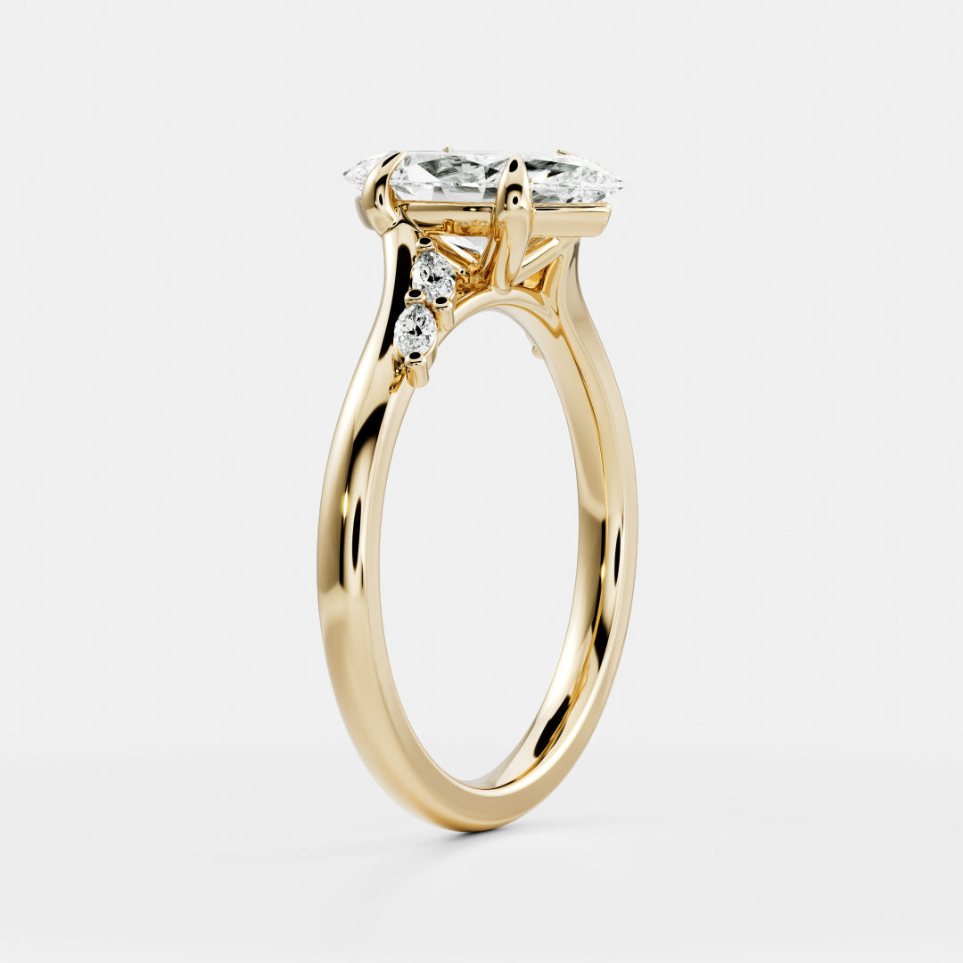 2.0CT Marquise Lab Grown Diamond Twisted Band Engagement Ring