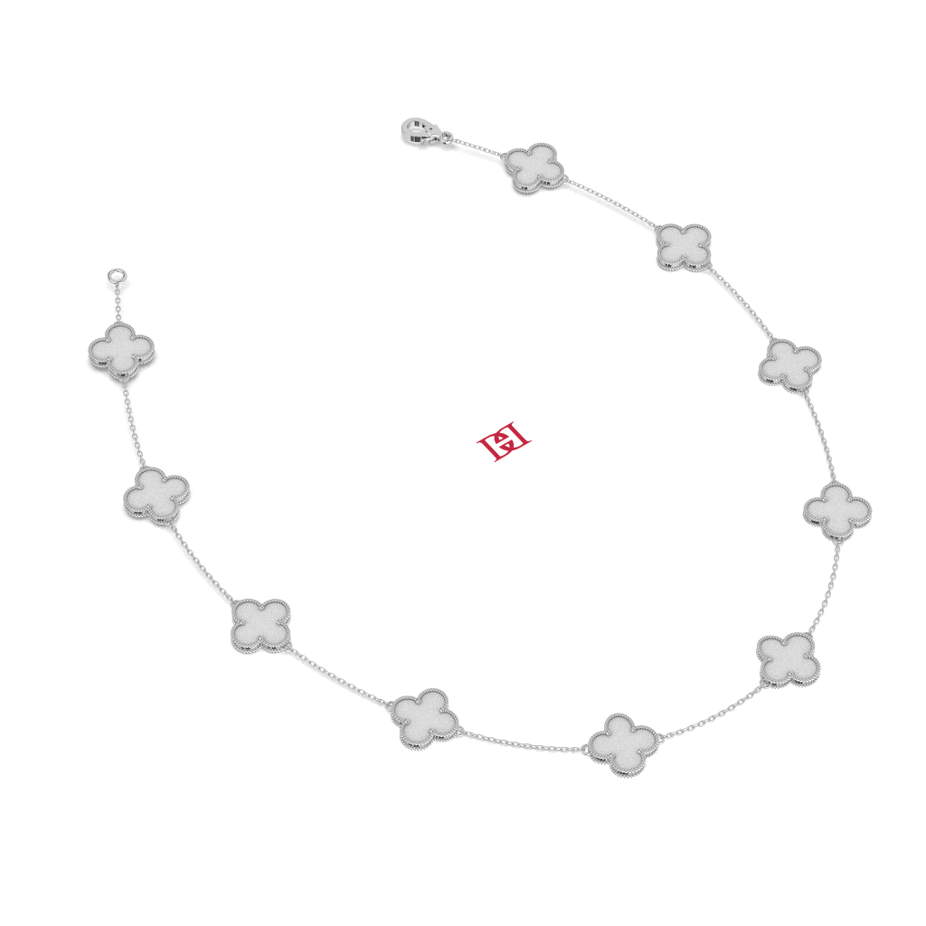 Luxury 925 Silver Mother of Pearl Clover Necklace Elegant Minimalist Statement Jewelry Gift