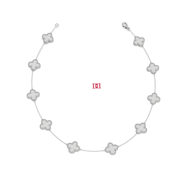 Luxury 925 Silver Mother of Pearl Clover Necklace Elegant Minimalist Statement Jewelry Gift