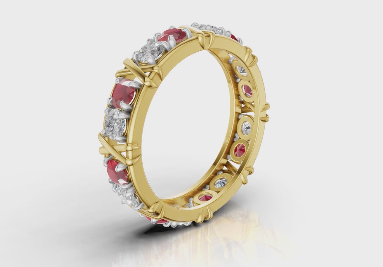 Vijay Deverakonda'S Ring | 16 Stone X Crown Ring | Gold | Diamond (Certified) + Ruby