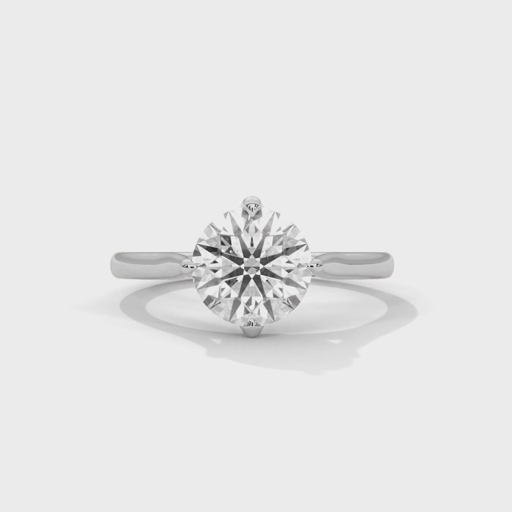 Classic Round Brilliant Diamond Solitaire Ring in 14K White Gold – 1.00 Carat Engagement Ring