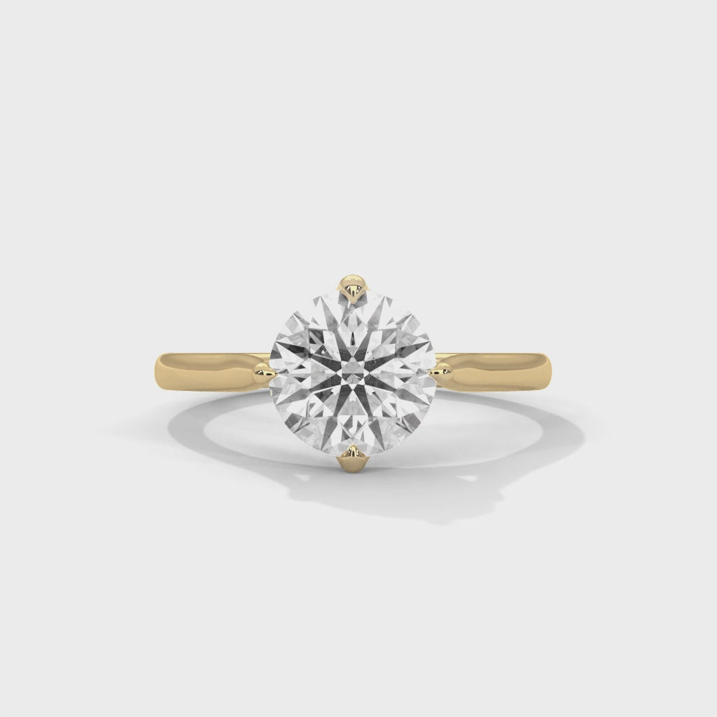 Classic Round Brilliant Diamond Solitaire Ring in 14K Yellow Gold – 1.00 Carat Engagement Ring