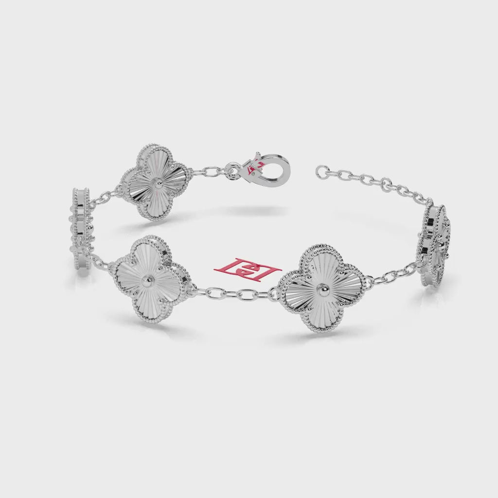 Sterling Silver Clover Bracelet - Minimalist Luxury Jewelry