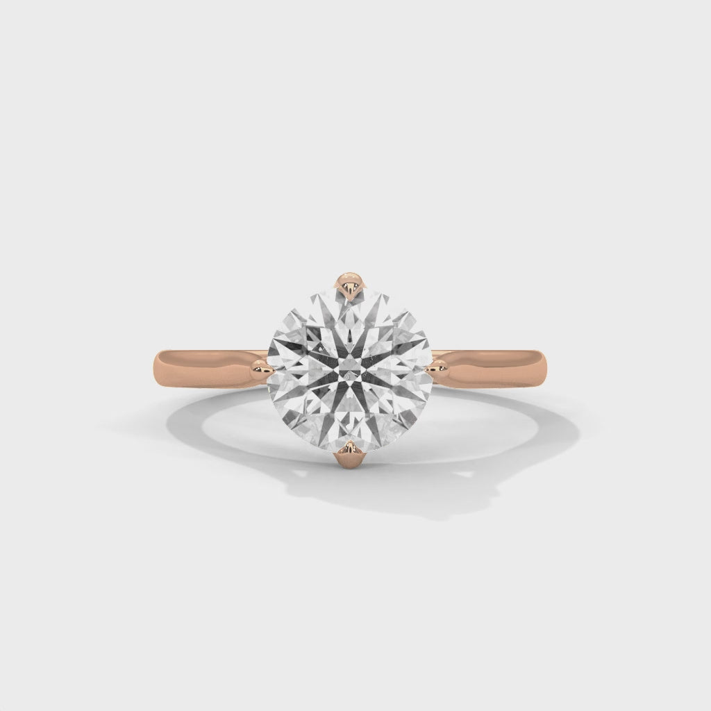 Classic Round Brilliant Diamond Solitaire Ring in 14K Rose Gold – 1.00 Carat Engagement Ring
