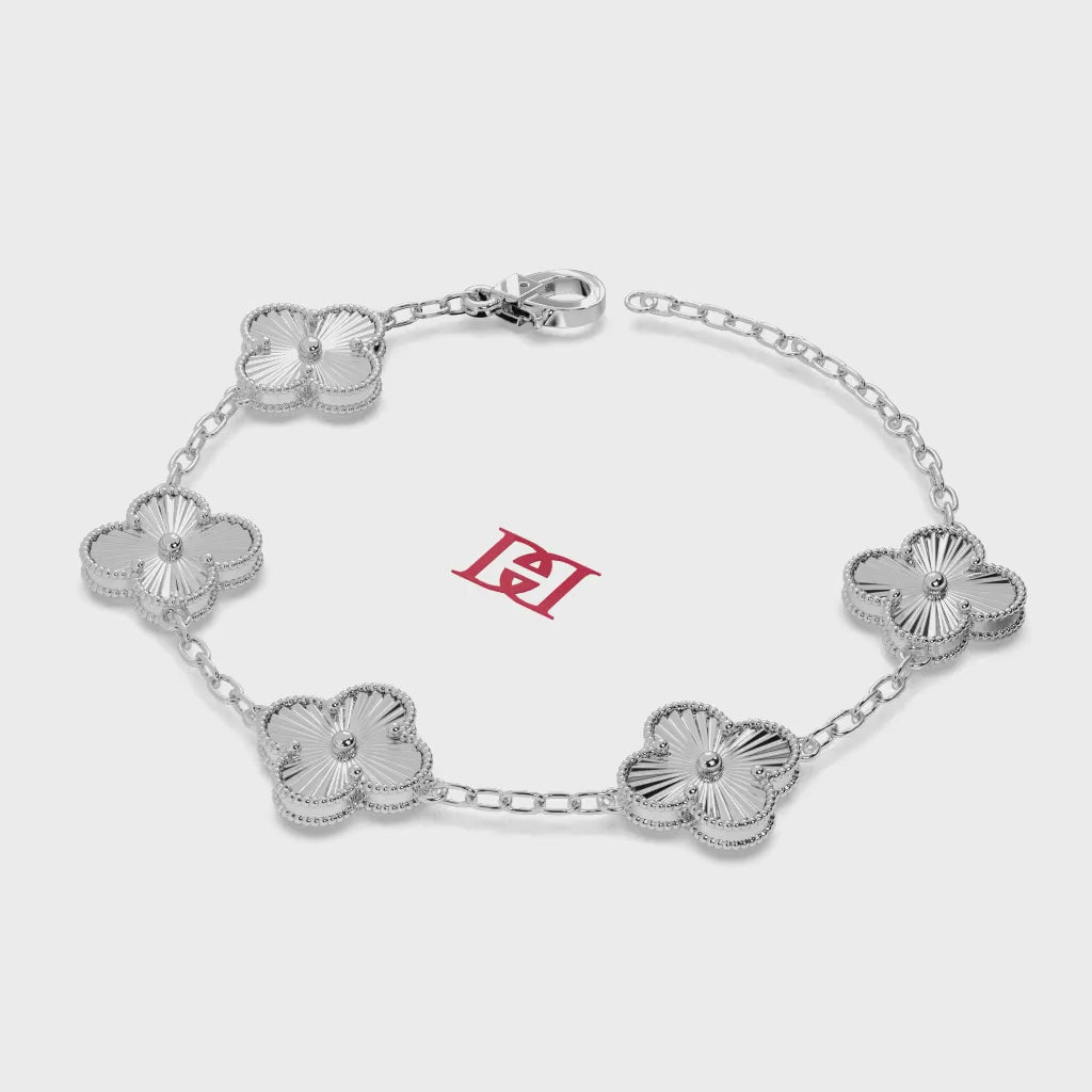 Sterling Silver Clover Bracelet - Minimalist Luxury Jewelry