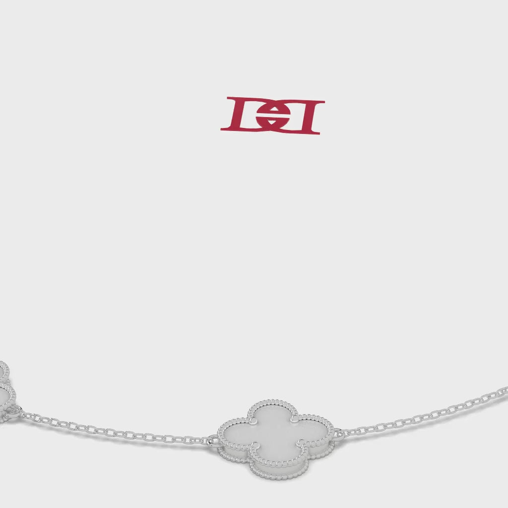 Luxury 925 Silver Mother of Pearl Clover Necklace Elegant Minimalist Statement Jewelry Gift