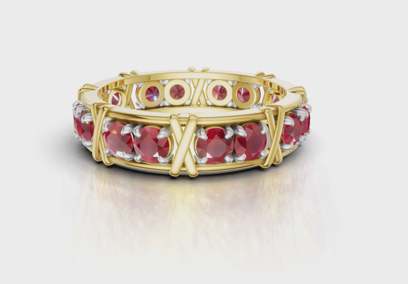 Vijay Deverakonda'S Ring | 16 Stone X Crown Ring | Gold | Ruby