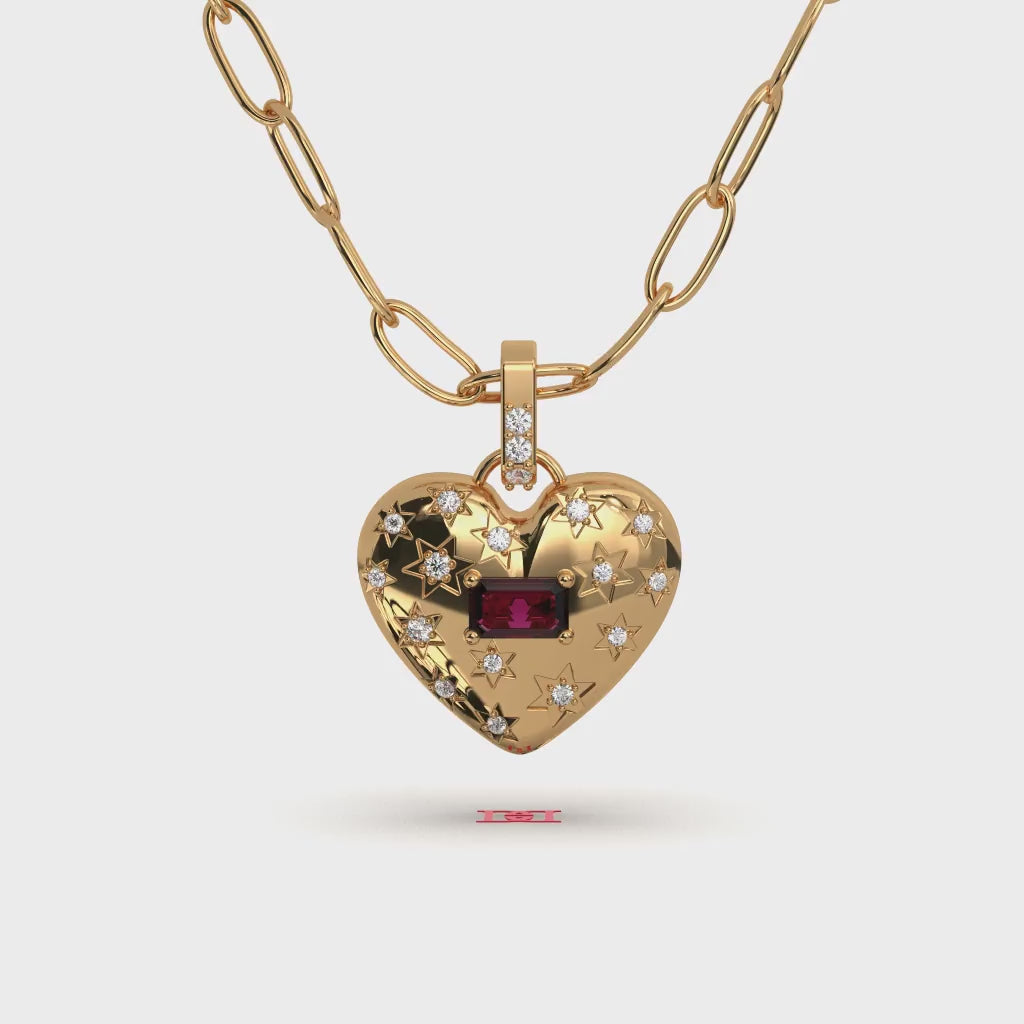 Handmade Sterling Silver Heart Pendant, Gold Tone Finish